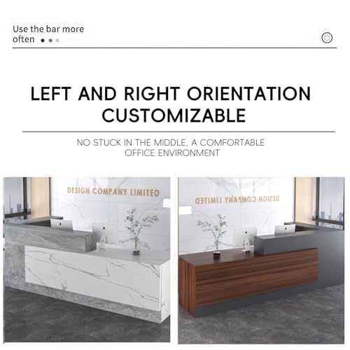 Minimalist L-Shaped Reception Desk with Drawers for Salon, Spa, Office B9355