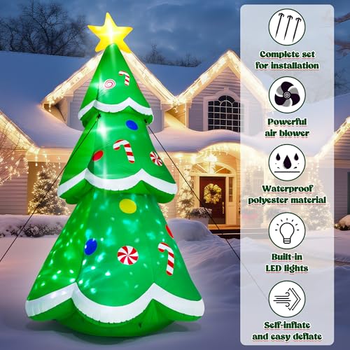 Giant Inflatable Santa Claus with LED Lights Outdoor Christmas Decorations W1618
