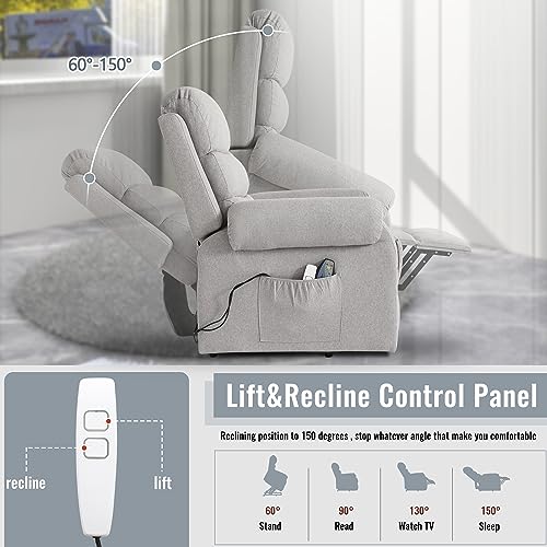 Power Lift Recliner Chair for Elderly with Heat and Massage, Dark Blue Y6453