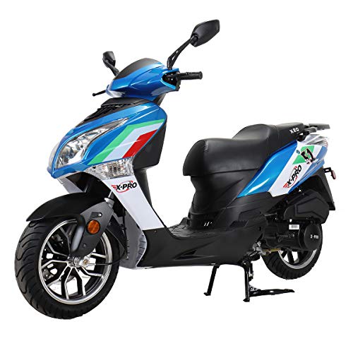 X-PRO 150cc Moped Street Gas Adult Bike with 13" Aluminum Wheels (Blue) Y478816