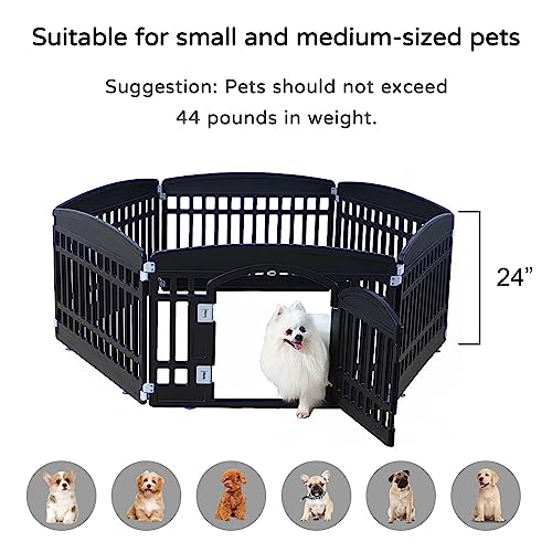 Pet Playpen for Dogs Heavy Plastic Exercise Pen Indoor Outdoor Folding Cage 6 Panels White L83956