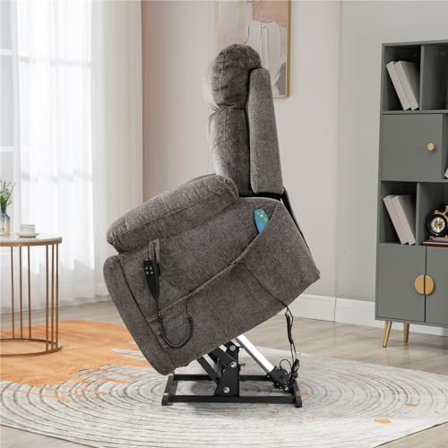 Lift Chair Recliner with Massage and Heat, Heavy Duty for Seniors, Brown V12888