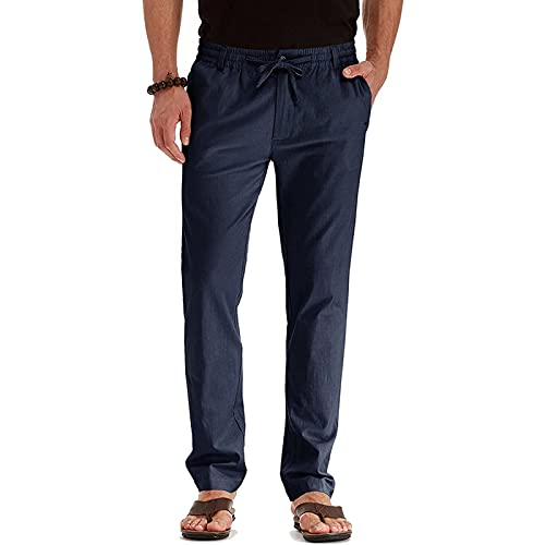 SHOPESSA Men's Business Casual Pants Relaxed Fit Elastic Waist Stretch T1510