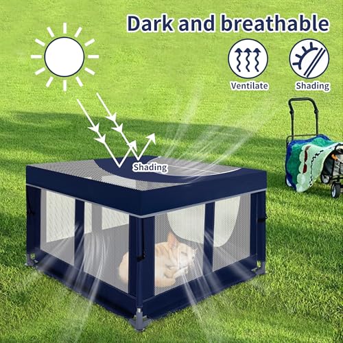 Puppy Playpen Indoor for Small Pets, 42x42x25 Inch with Gate U1971