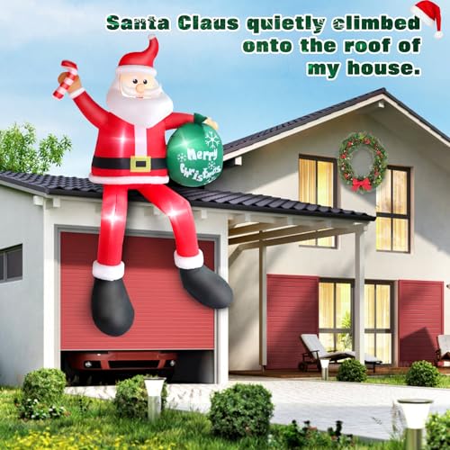 7 FT Christmas Inflatable Santa Claus with LED Lights Indoor Outdoor Decoration F5780