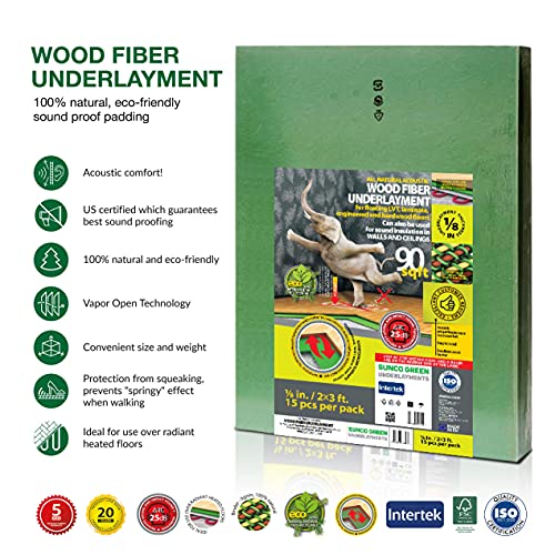 Wood Fiber Flooring Underlayment 3mm 40 Sq Ft for Laminate Vinyl Hardwood M70132