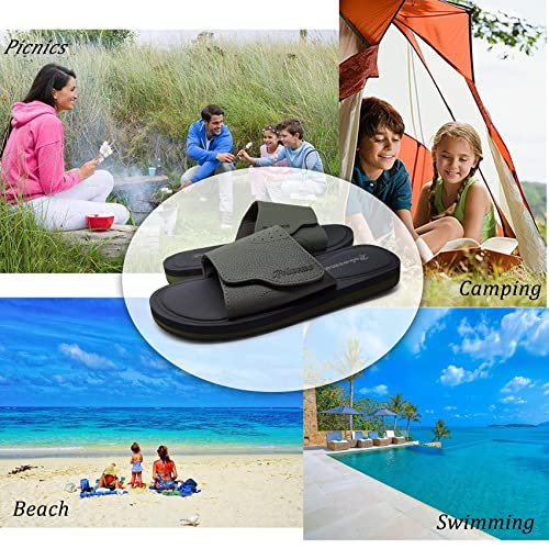 Men's Adjustable Athletic Slide Sandals with Memory Foam A521422