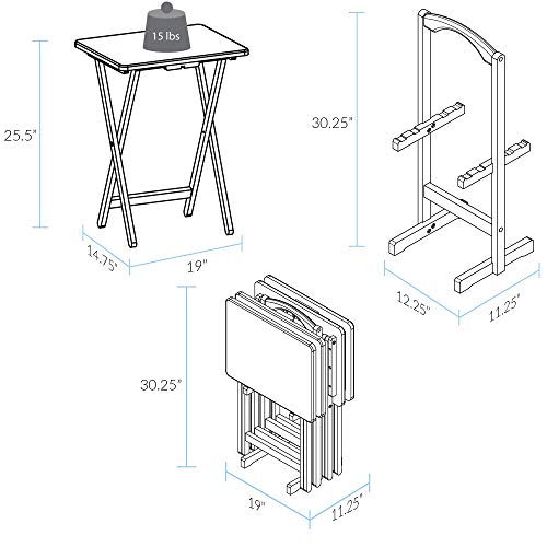 Casual Home 5 Piece Tray Table Set, Espresso U4669