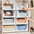 5 Pack Stackable Closet Storage Basket, Foldable Organizer, White M149842