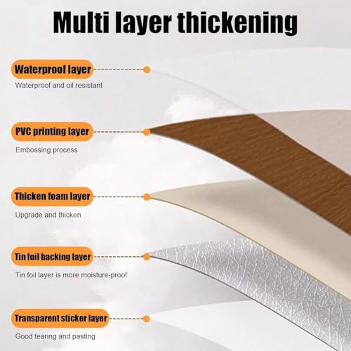 Luxury Wood Grain Peel and Stick Vinyl Flooring Roll 17.72" x 118" Grey R228