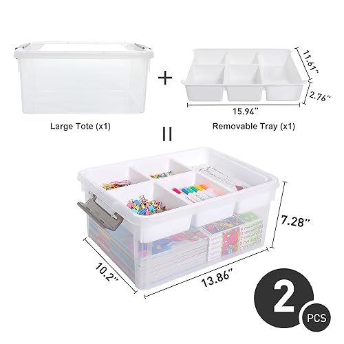 Citylife 17 QT Plastic Storage Box with Removable Tray A71310