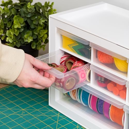 IRIS USA Plastic Drawer Storage Organizer, 24-Drawer Cabinet for Crafts Hardware Tools - Black I685821
