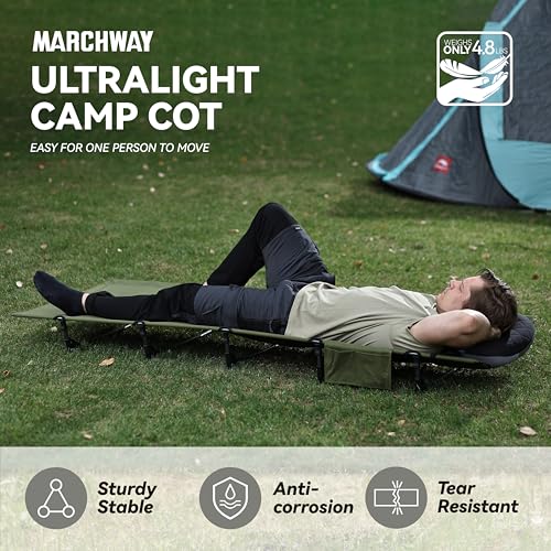 MARCHWAY Ultralight Folding Tent Camping Cot Bed, Portable for Outdoor Travel S705918