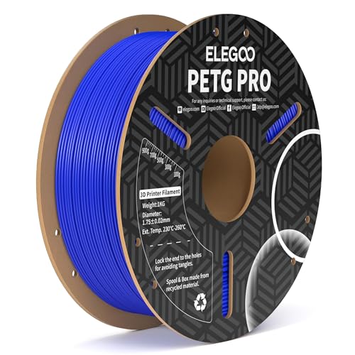 ELEGOO PETG Filament 1.75mm Black 2KG, 3D Printer Filament for FDM Printers D745395
