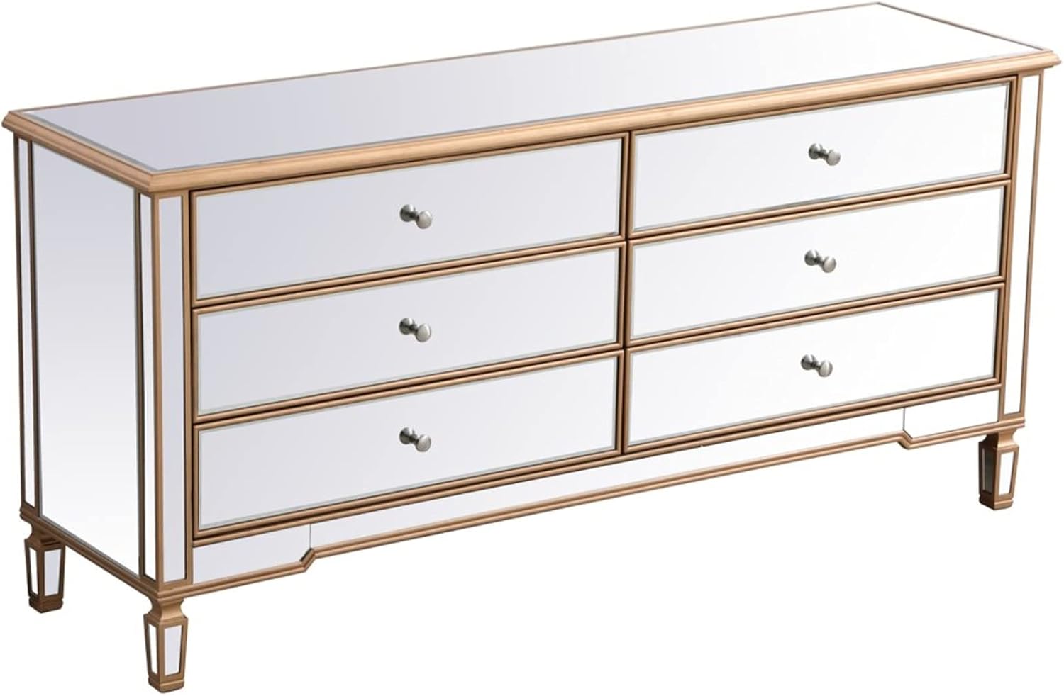Contempo 72 in. Mirrored Chest Antique Gold P453
