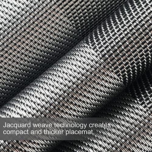 Woven Vinyl Placemats Set of 6, Heat Resistant & Washable B471
