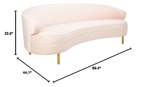 Safavieh Couture Primrose Glam Light Blue Velvet Curved Sofa K7197