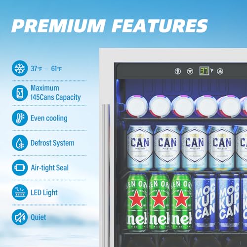 Compact Freestanding Beverage Refrigerator and Skincare Fridge, 0.9 Cu Ft Mini Fridge N768451
