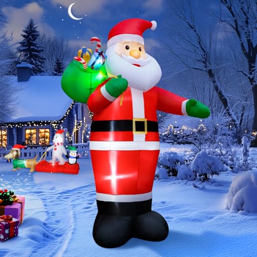 14FT Christmas Inflatable Santa Claus Outdoor Yard Decorations with LED Lights S7265