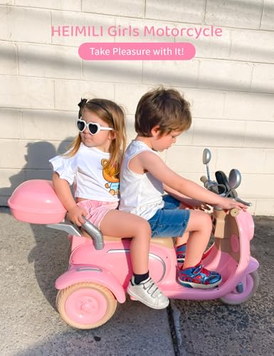 Kids Electric Motorcycle 3-Wheel 12V Ride On Scooter for Girls Ages 3-6 Pink Z596