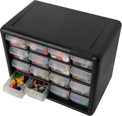 Akro-Mils 24-Drawer Plastic Storage Cabinet, Black B1232