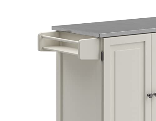 homestyles Mobile Kitchen Island Cart with Stainless Steel Top, Sage Green J6213