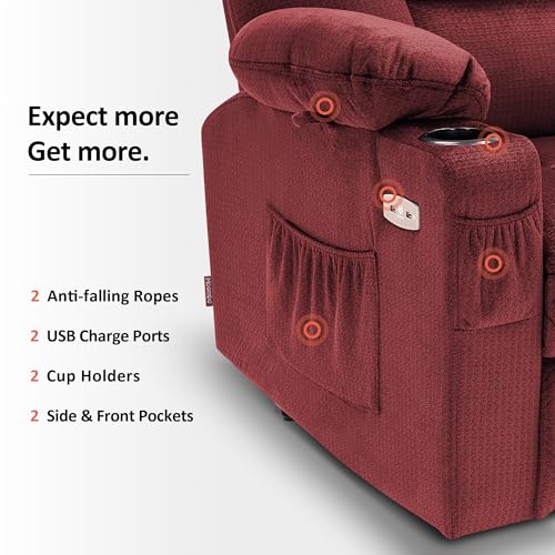 MCombo Small Power Lift Recliner Chair with Massage and Heat, Brown N356790