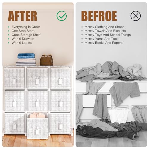 Cube Storage Organizer with 6 Printed Bins and Labels Y73983