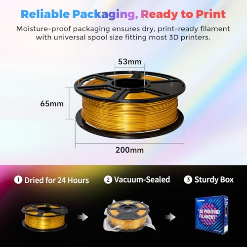 FLASHFORGE Silk PLA Filament 1.75mm, 1kg Spool V8381