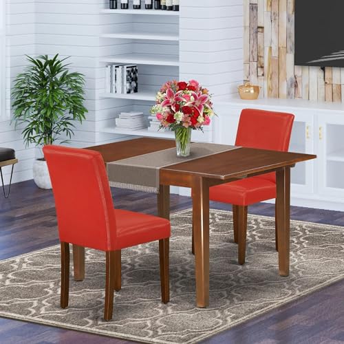 East West Furniture Norfolk 5 Piece Dining Set with Butterfly Leaf and 4 Faux Leather Chairs, Black X504392