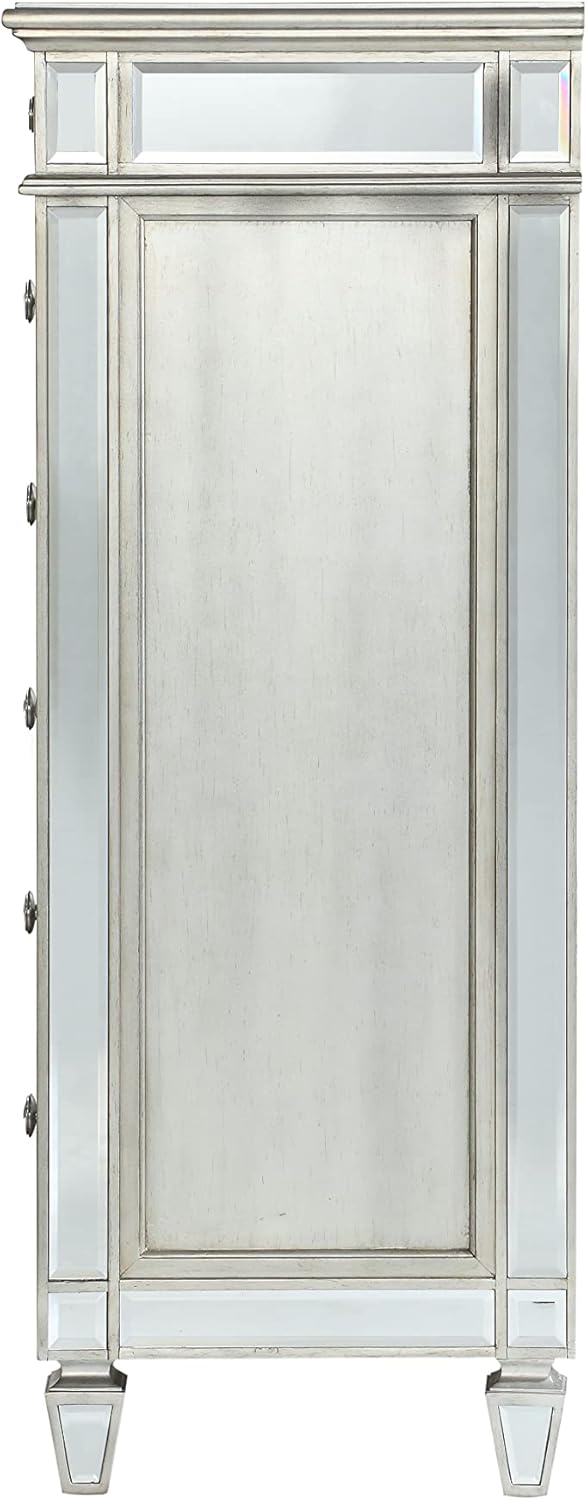 Mirrored Dresser with 5 Drawers and Pull-Out Tray X81447