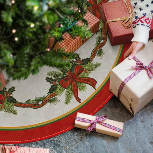 AVOIN colorlife Christmas Tree Skirt 48 Inch, Holiday Tree Mat E633175