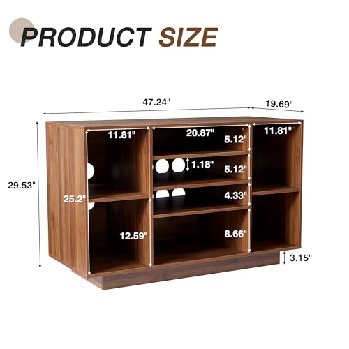 Stereo Cabinet with 5-Tier Shelves for Media Storage, Black T6960