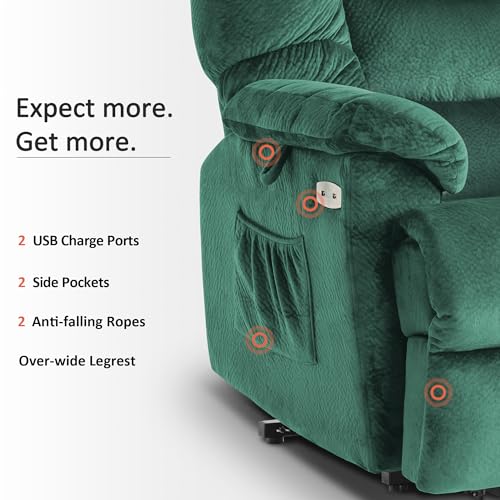 MCombo Triple Motor Power Lift Recliner Chair Sofa with Adjustable Headrest, Fabric, Brown T835565