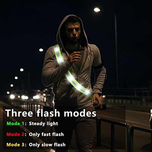 OLIKER LED Flashing Sash for Running Cycling Hiking Night Safety L302292