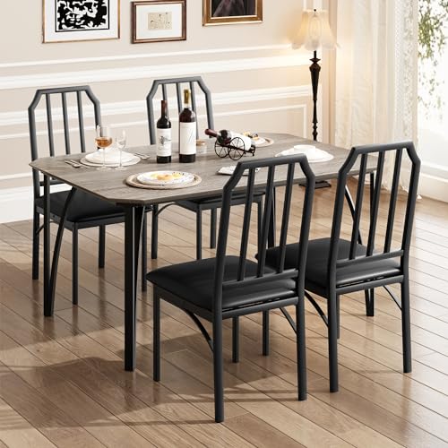 GAOMON Dining Table Set for 2 with Cushion Seats, Rustic Brown L77092