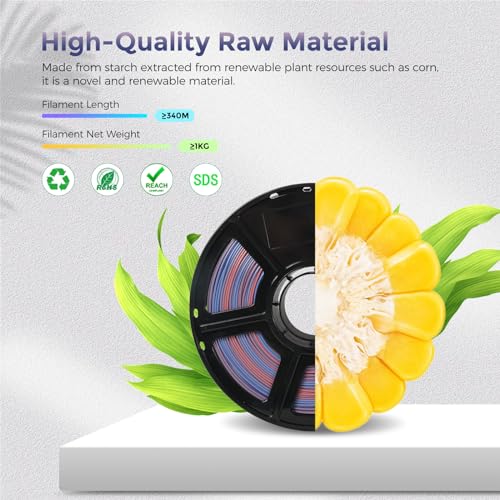 FLASHFORGE PLA Filament 1.75mm Burnt Titanium, Color Changeable 3D Printer Filament 1kg T433110