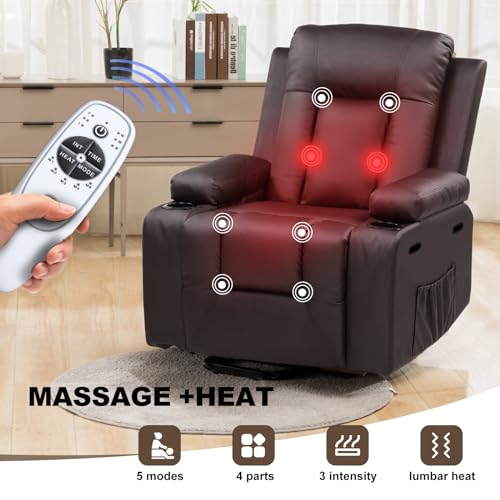 COMHOMA Power Lift Recliner Chair for Elderly Adults with Massage & Heat, Brown J661097