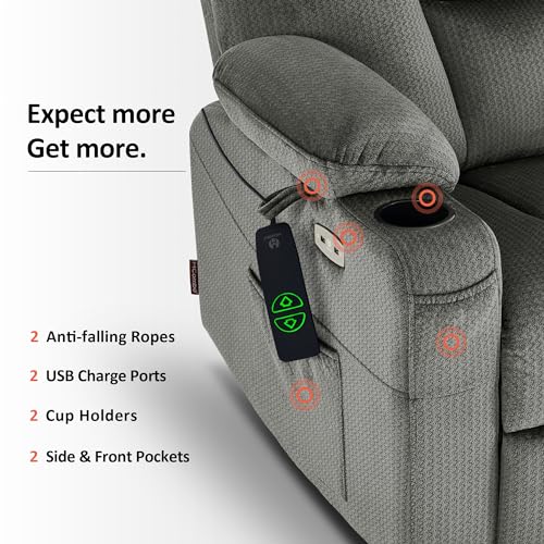MCombo Small Power Lift Recliner Chair with Massage and Heat, Brown N356790