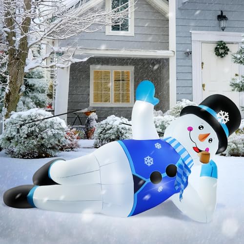 10FT Christmas Inflatables Snowman Outdoor Decorations with LED Lights C661