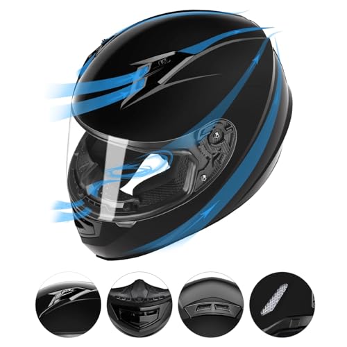GLX GX11 Compact Motorcycle Helmet Matte Black Large Full Face Tinted Visor DOT Q2653