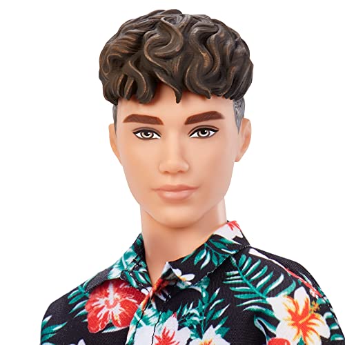 Barbie Fashionistas Ken Doll #184 with Hawaiian Shirt and Orange Pants F4234