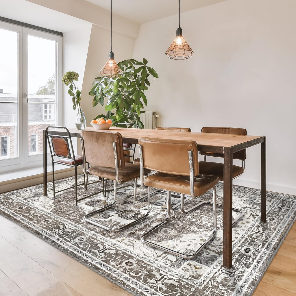 5x7 Machine Washable Non-Slip Area Rug for Living Room N501572