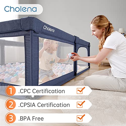 Baby Playpen Large Play Yard with Door for Toddlers, Grey I276
