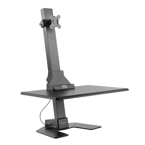 Mount-It! Electric Standing Desk Converter - Motorized Sit-Stand Desk Riser with Monitor Mount, 32" V46023