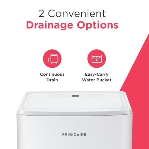 Frigidaire 50-Pint Portable Dehumidifier with Wi-Fi for Medium/Large Rooms, White Q334986