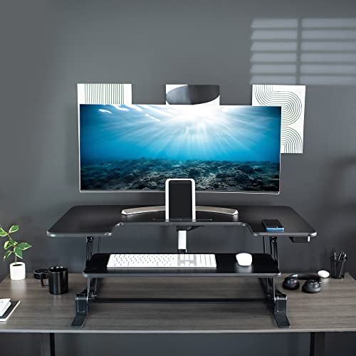 VIVO 36 inch Electric Stand Up Desk Converter, Black U953