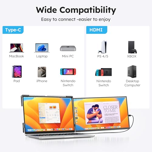 Laptop Screen Extender 14" FHD 1200P IPS Portable Monitor X6094