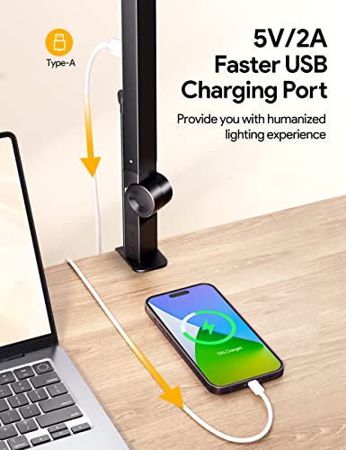 MediAcous LED Desk Lamp with Clamp, 20W, Flexible Swing Arm Z203