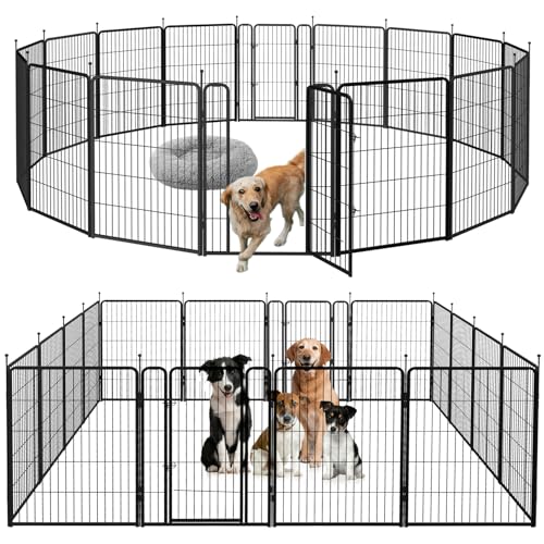 mestyl Dog Play Pen, Heavy Duty Metal Puppy Playpen with Gate, 32" Height 8 Panels Foldable S95299